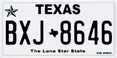 TX license plate BXJ8646