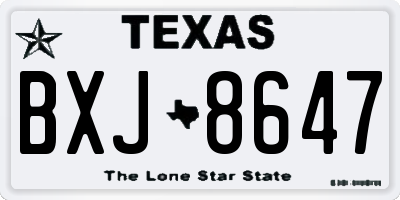 TX license plate BXJ8647