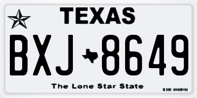TX license plate BXJ8649