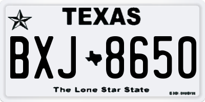 TX license plate BXJ8650