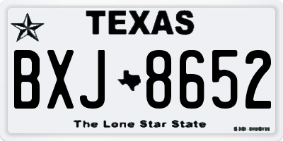 TX license plate BXJ8652