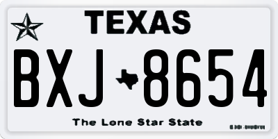TX license plate BXJ8654