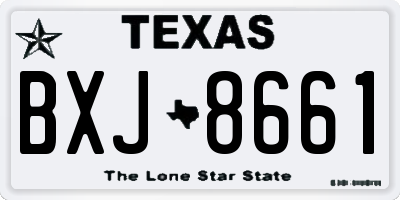 TX license plate BXJ8661