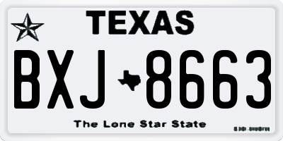 TX license plate BXJ8663