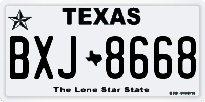 TX license plate BXJ8668
