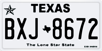 TX license plate BXJ8672