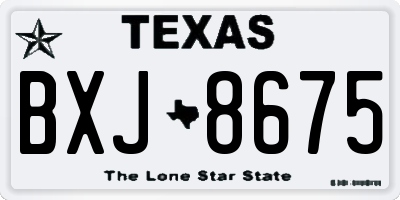 TX license plate BXJ8675