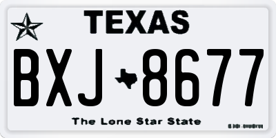 TX license plate BXJ8677