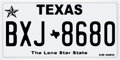 TX license plate BXJ8680
