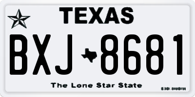 TX license plate BXJ8681