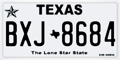 TX license plate BXJ8684