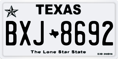TX license plate BXJ8692