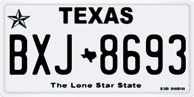 TX license plate BXJ8693