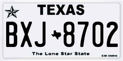 TX license plate BXJ8702