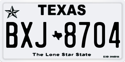 TX license plate BXJ8704