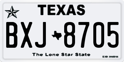TX license plate BXJ8705
