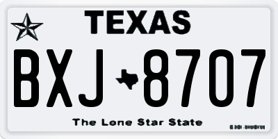 TX license plate BXJ8707