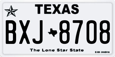 TX license plate BXJ8708