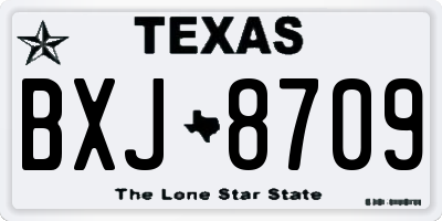 TX license plate BXJ8709
