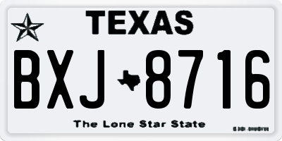 TX license plate BXJ8716