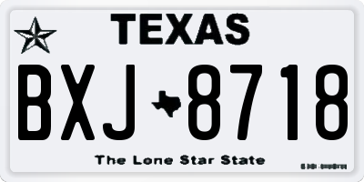 TX license plate BXJ8718