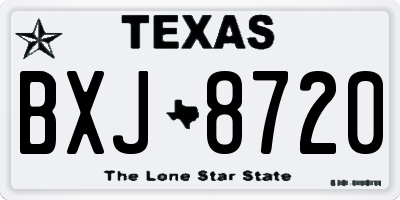 TX license plate BXJ8720
