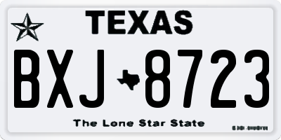 TX license plate BXJ8723