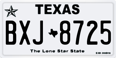 TX license plate BXJ8725