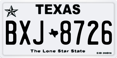 TX license plate BXJ8726