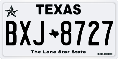 TX license plate BXJ8727
