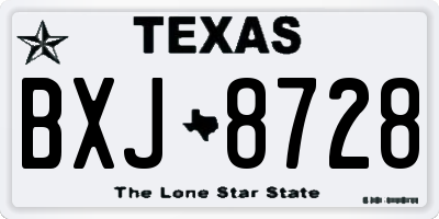 TX license plate BXJ8728