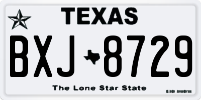 TX license plate BXJ8729