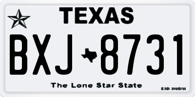 TX license plate BXJ8731