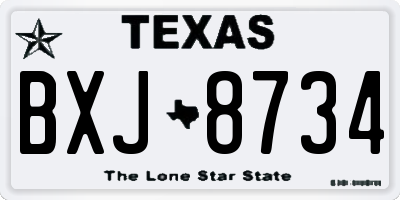 TX license plate BXJ8734