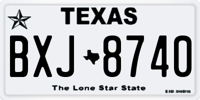 TX license plate BXJ8740