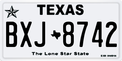 TX license plate BXJ8742