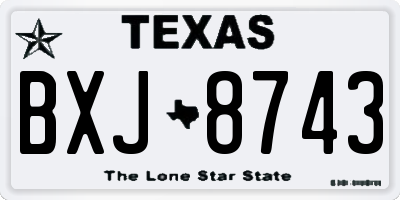 TX license plate BXJ8743