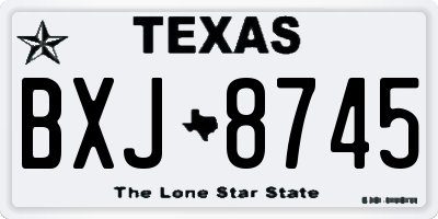 TX license plate BXJ8745