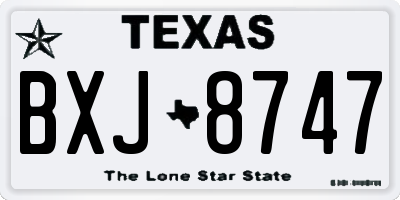 TX license plate BXJ8747