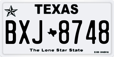 TX license plate BXJ8748