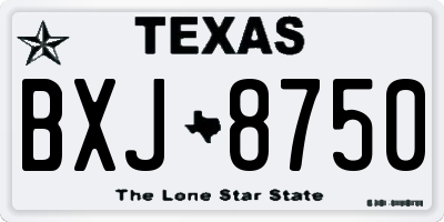 TX license plate BXJ8750