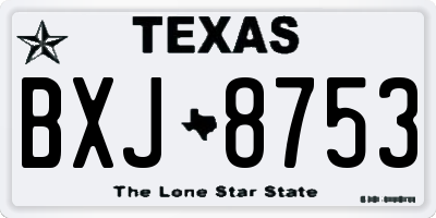 TX license plate BXJ8753