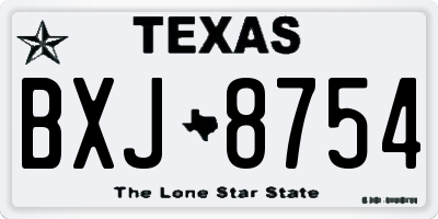 TX license plate BXJ8754