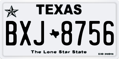 TX license plate BXJ8756