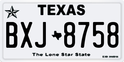 TX license plate BXJ8758