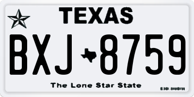 TX license plate BXJ8759