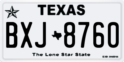 TX license plate BXJ8760
