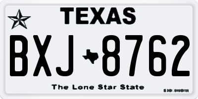 TX license plate BXJ8762