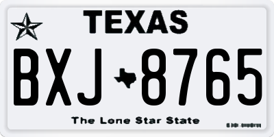 TX license plate BXJ8765