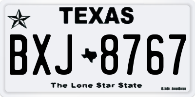 TX license plate BXJ8767